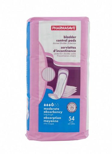 Picture of PHARMASAVE BLADDER CONTROL PADS - MODERATE ABS LONG 54S